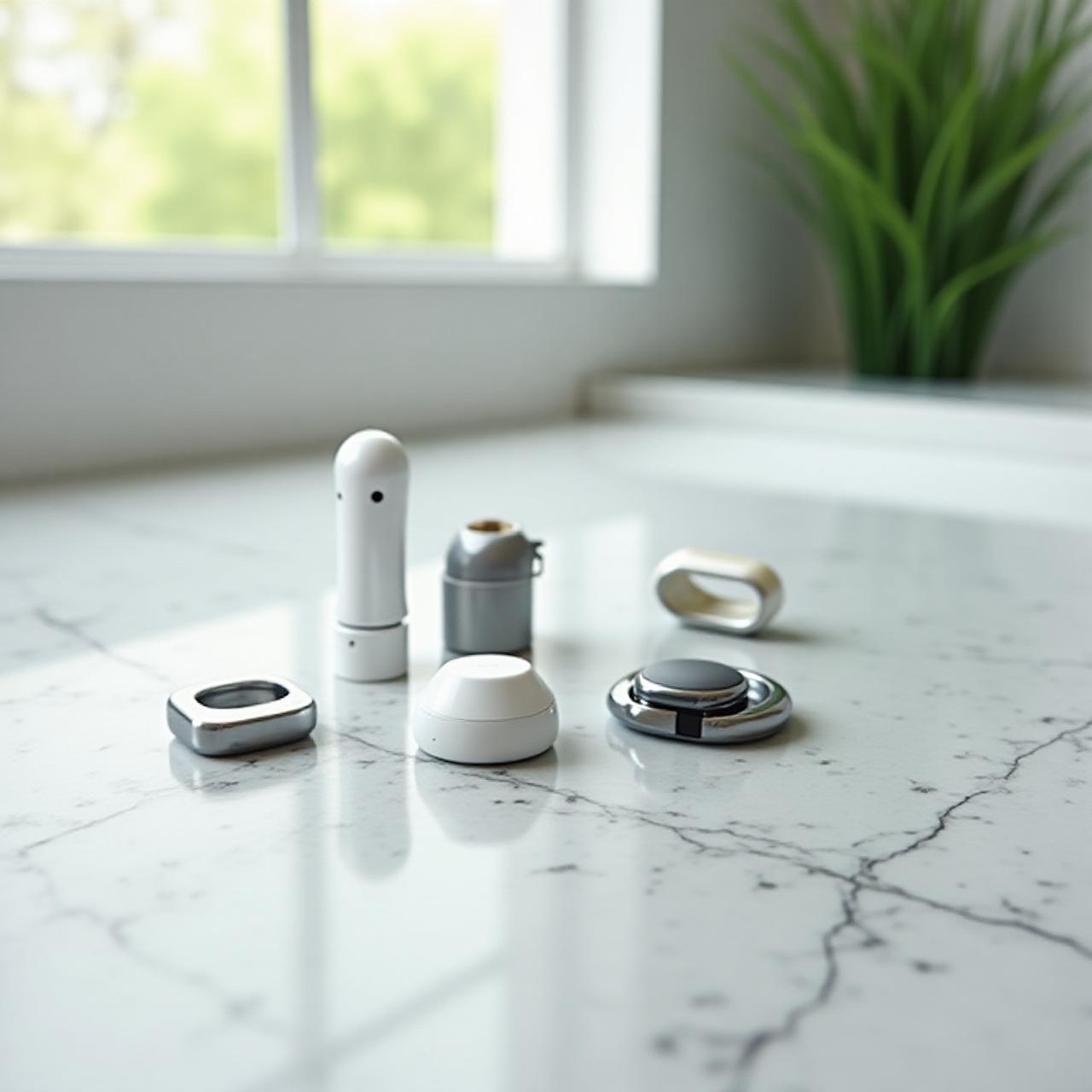 Futuristic smart ring and wearable technology display