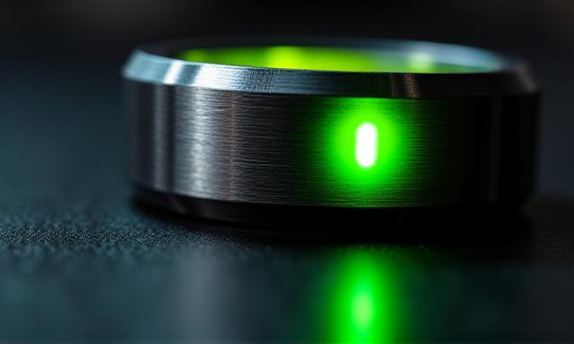 Titanium smart ring detail shot