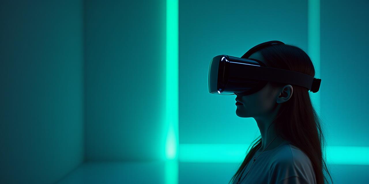 User experiencing immersive virtual reality with a sleek new headset